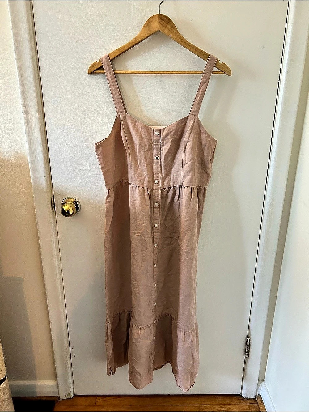 Frank And Oak Tiered Maxi Dress in Pink Size Large Like New